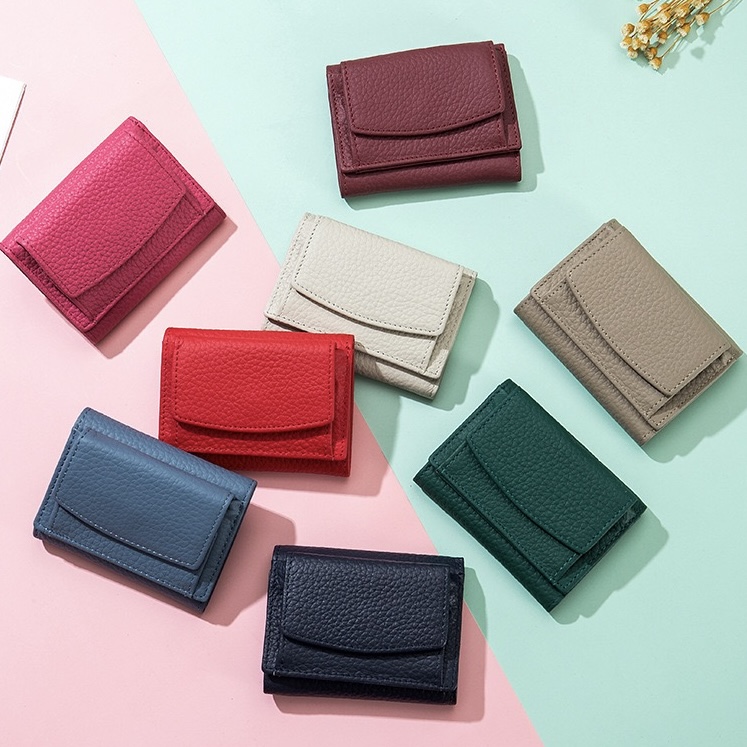 Amazon hot-selling wallet RFID blocking wallet, top-grain cowhide mini wallet, women's coin purse