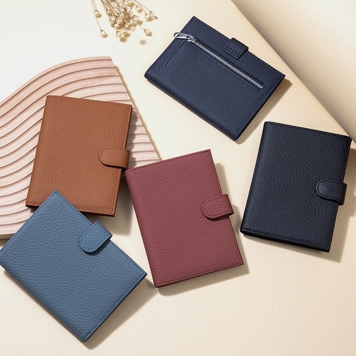 New genuine leather RFID ultra-thin passport wallet, multi-function wallet, ticket holder, passport and ID card organizer for women