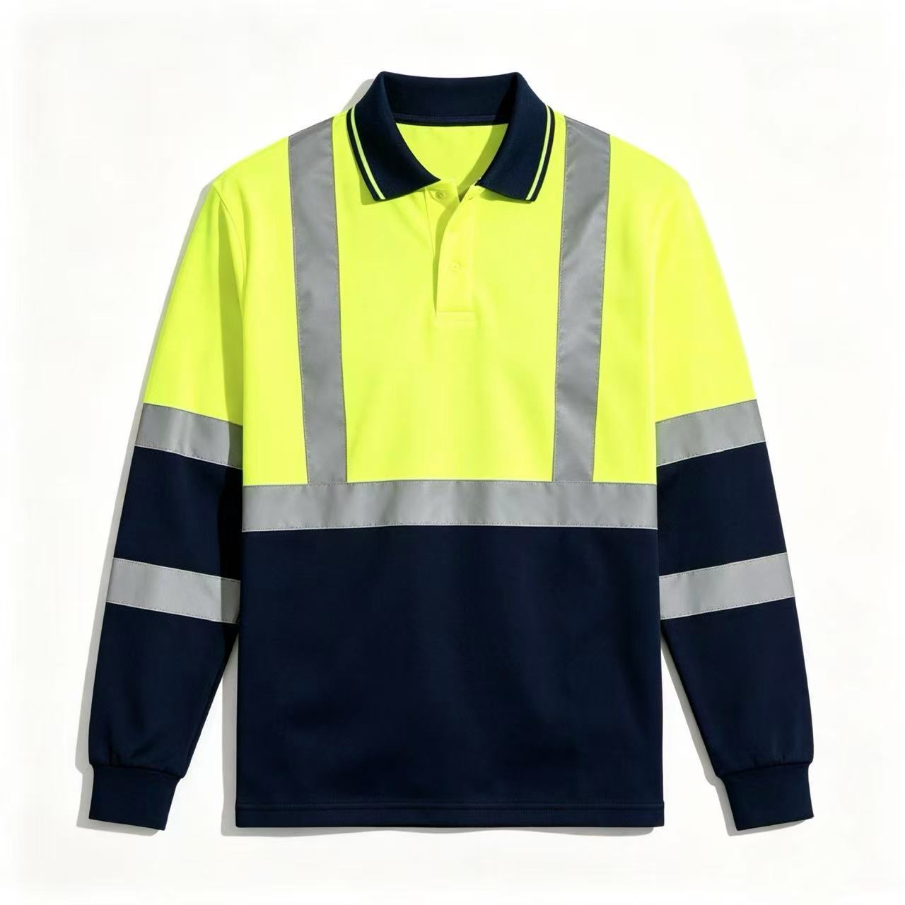 Hi Vis Two Tone Polo Shirt Long Sleeve