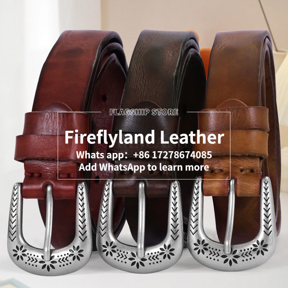 New Women's Genuine Leather Trendy Belt with Pin Buckle, Versatile Decorative Jeans Belt, Fashionable Top-Grain Leather Women's Waist Bel