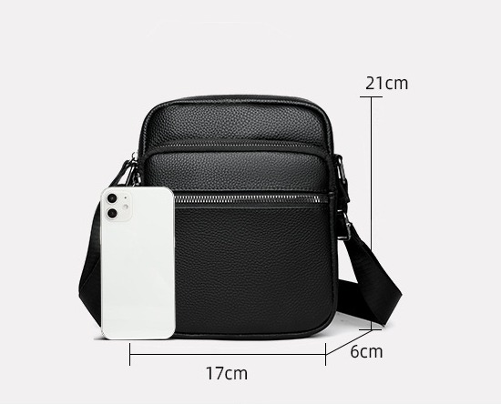 Wholesale Genuine Leather Men's Shoulder Bag Casual Cowhide Bag New Large Capacity Crossbody Bag Street Trend Simple Messenger Bag