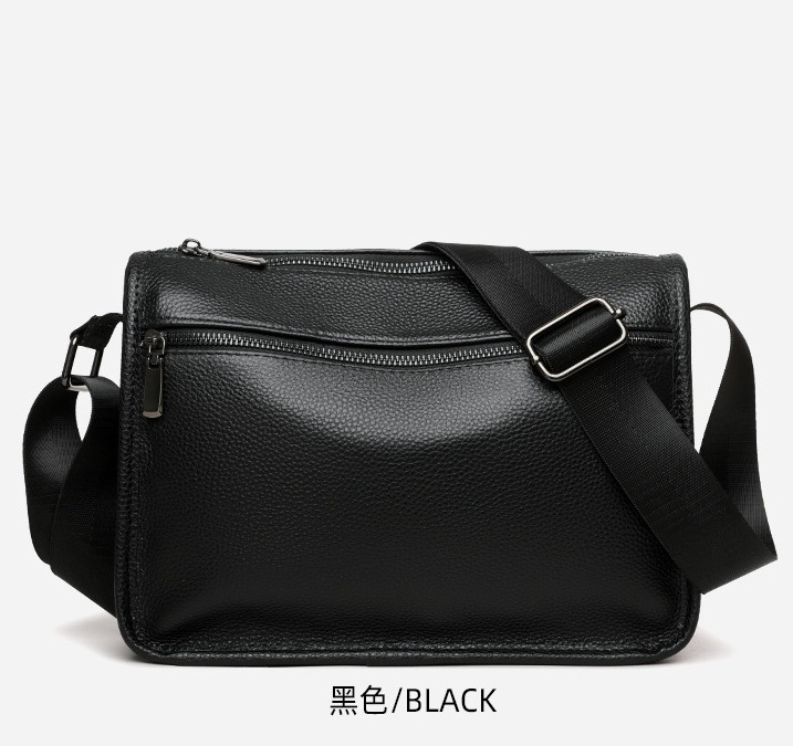 Genuine leather men's single-shoulder crossbody bag, simple cowhide commuter casual men's bag, high-end backpack