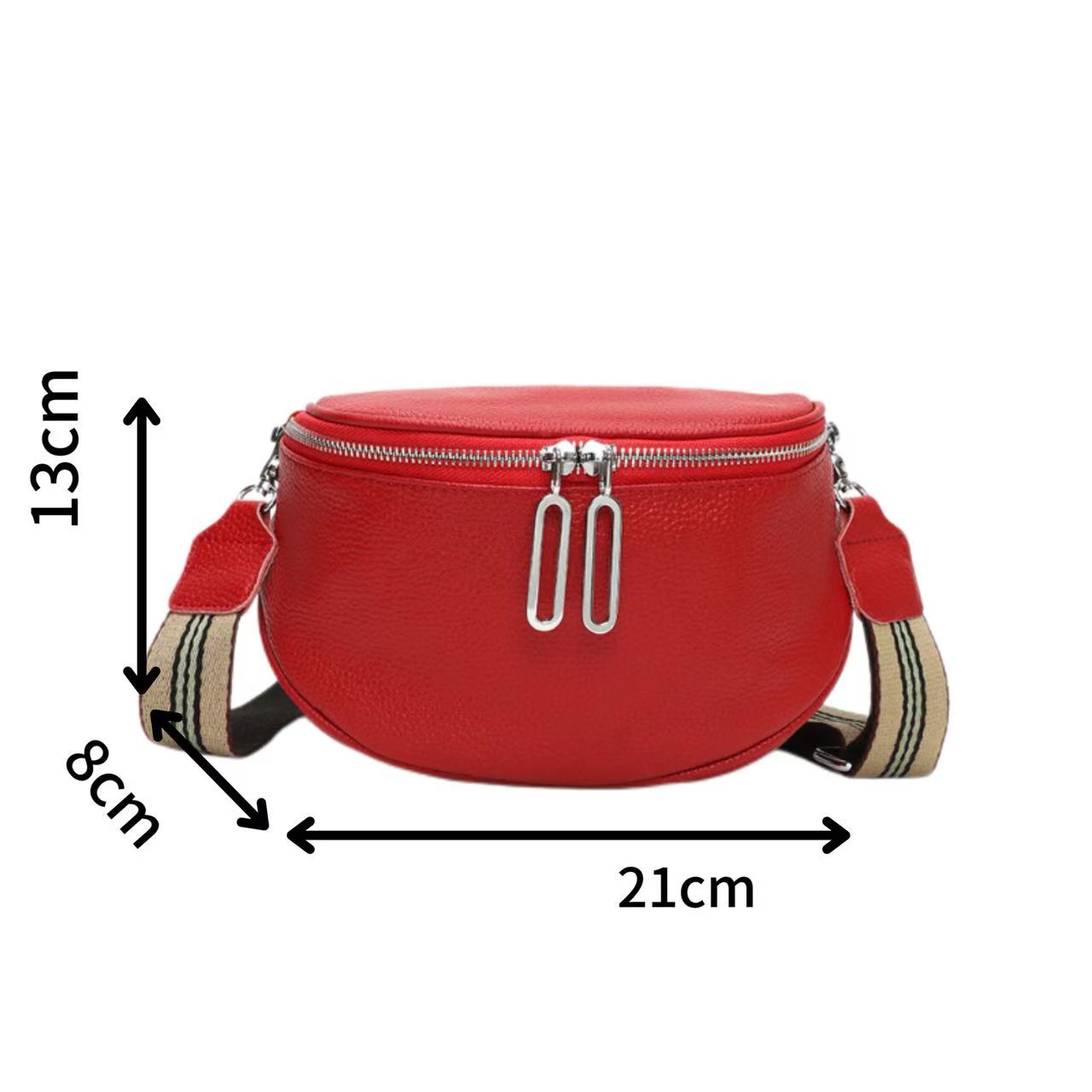 Fashion Saddle Bag for Women 2026 New Genuine Leather Crossbody Bag with Double Zipper Top-Grade Cowhide Small Shoulder Bag