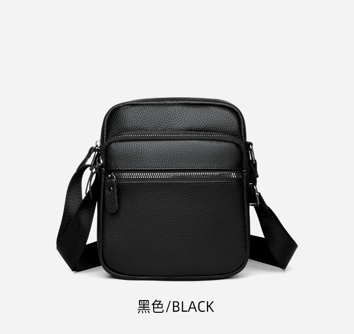 Wholesale Genuine Leather Men's Shoulder Bag Casual Cowhide Bag New Large Capacity Crossbody Bag Street Trend Simple Messenger Bag