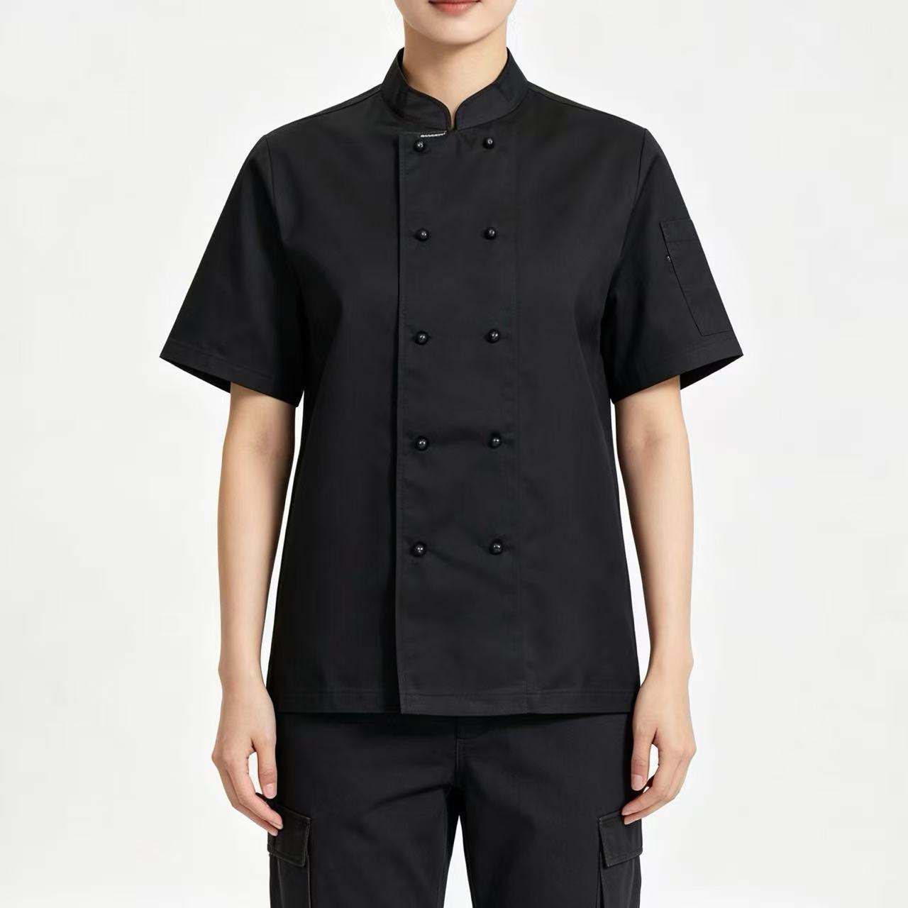 Black Chef Jacket Short Sleeve