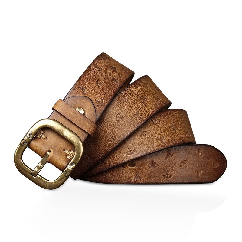 Silver buckle genuine leather belt (men's), durable, made from authentic cowhide, suitable for everyday casual wear. Bulk order service is now available.