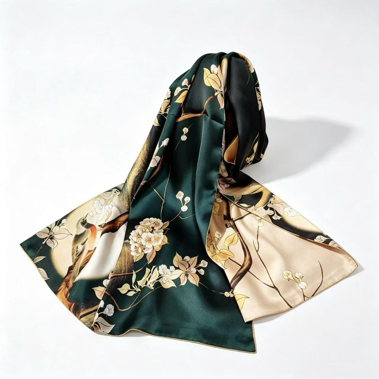 Double Layer Silk Long Scarf