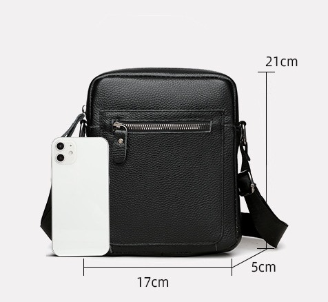 Wholesale Genuine Leather Men's Shoulder Bag Casual Cowhide Bag New Large Capacity Crossbody Bag Street Trend Simple Messenger Bag