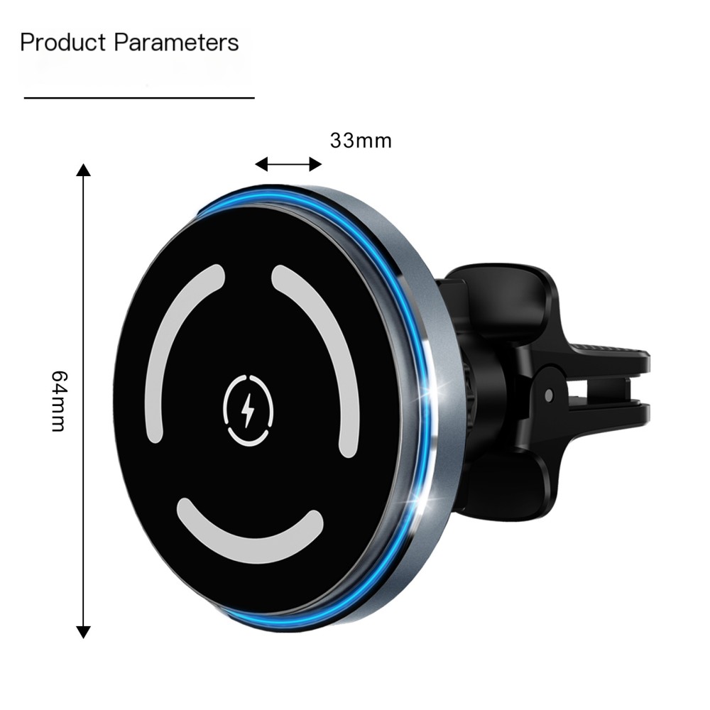 15W Magnetic Wireless Car Charger with Magsafe Phone Holder Vent Wireless Charger