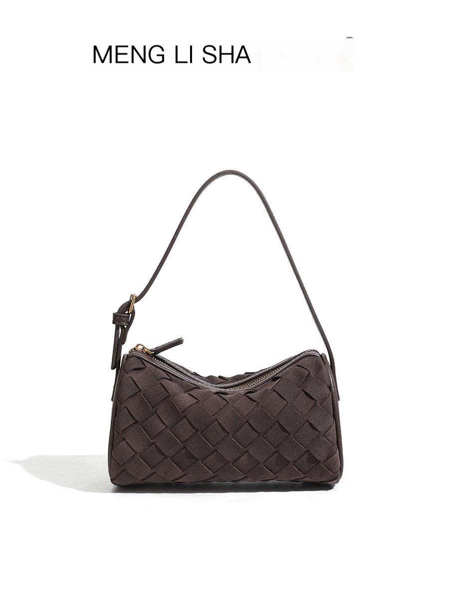 New Spring and Summer Women's Bag, Suede Velvet Woven, Fashionable and Versatile Tote, Niche Shoulder and Crossbody Pillow Bag