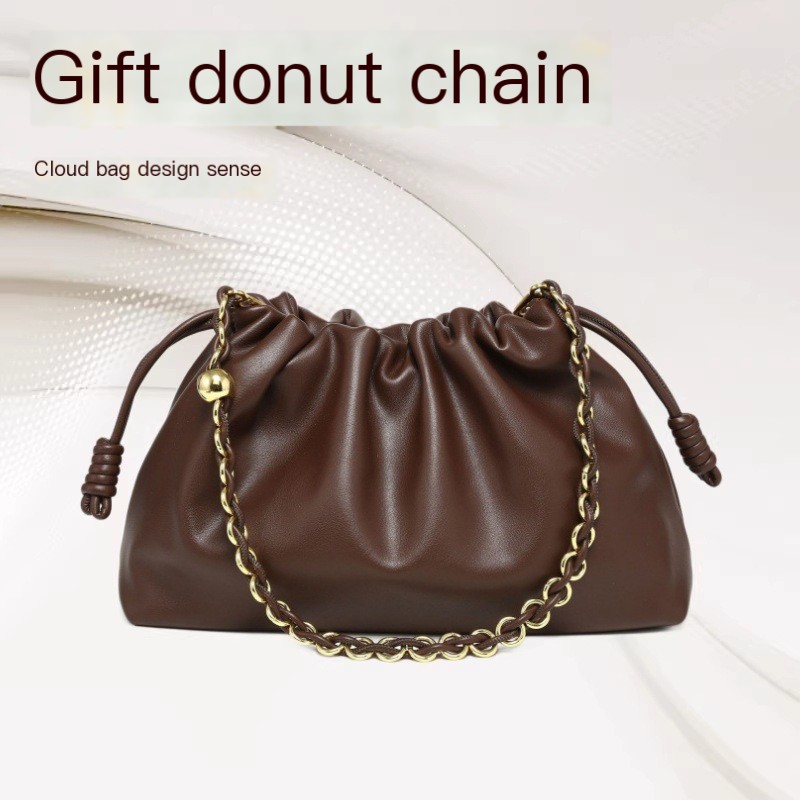 Cross-border soft and fluffy cloud bag, new Chinese-style fortune bag, cross-border new pleated drawstring bag, high-end bucket bag, crossbody