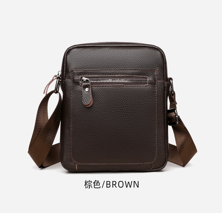 Wholesale Genuine Leather Men's Shoulder Bag Casual Cowhide Bag New Large Capacity Crossbody Bag Street Trend Simple Messenger Bag