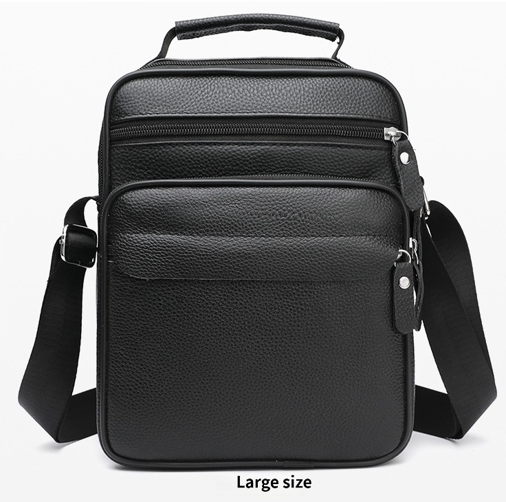Wholesale genuine leather men's bags, new business cowhide messenger bags for men, new trendy casual genuine leather men's bags with a simple and stylish shoulder bag design