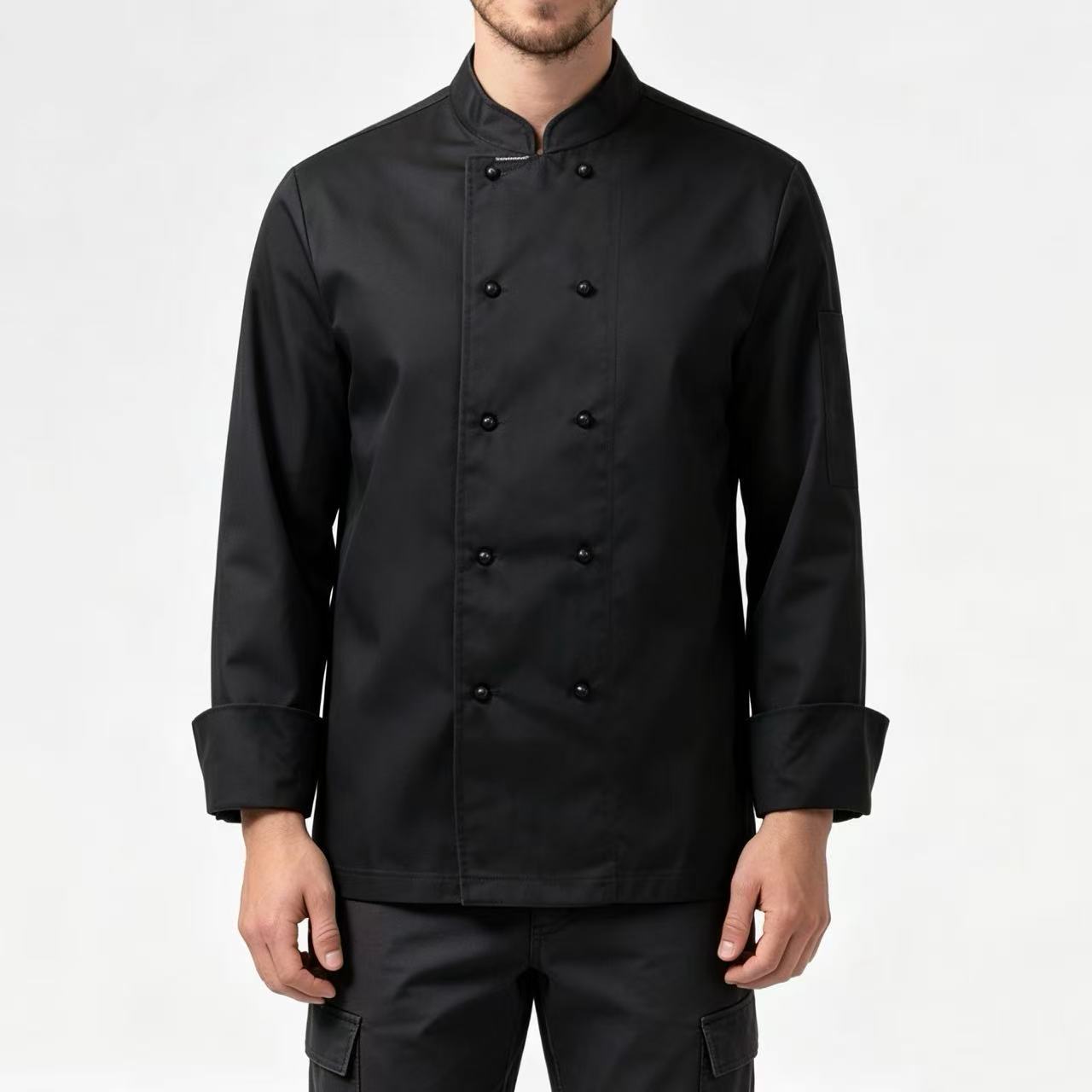 Black Chef Jacket Long Sleeve