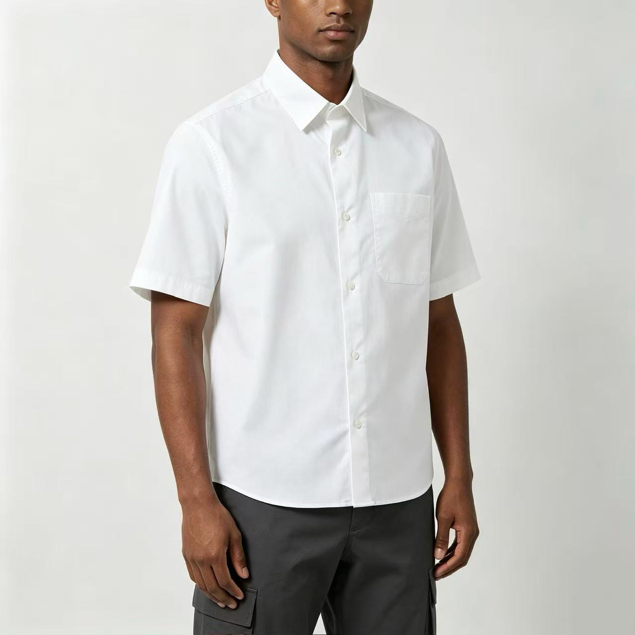 White Corporate Work Shirt Short Sleeve